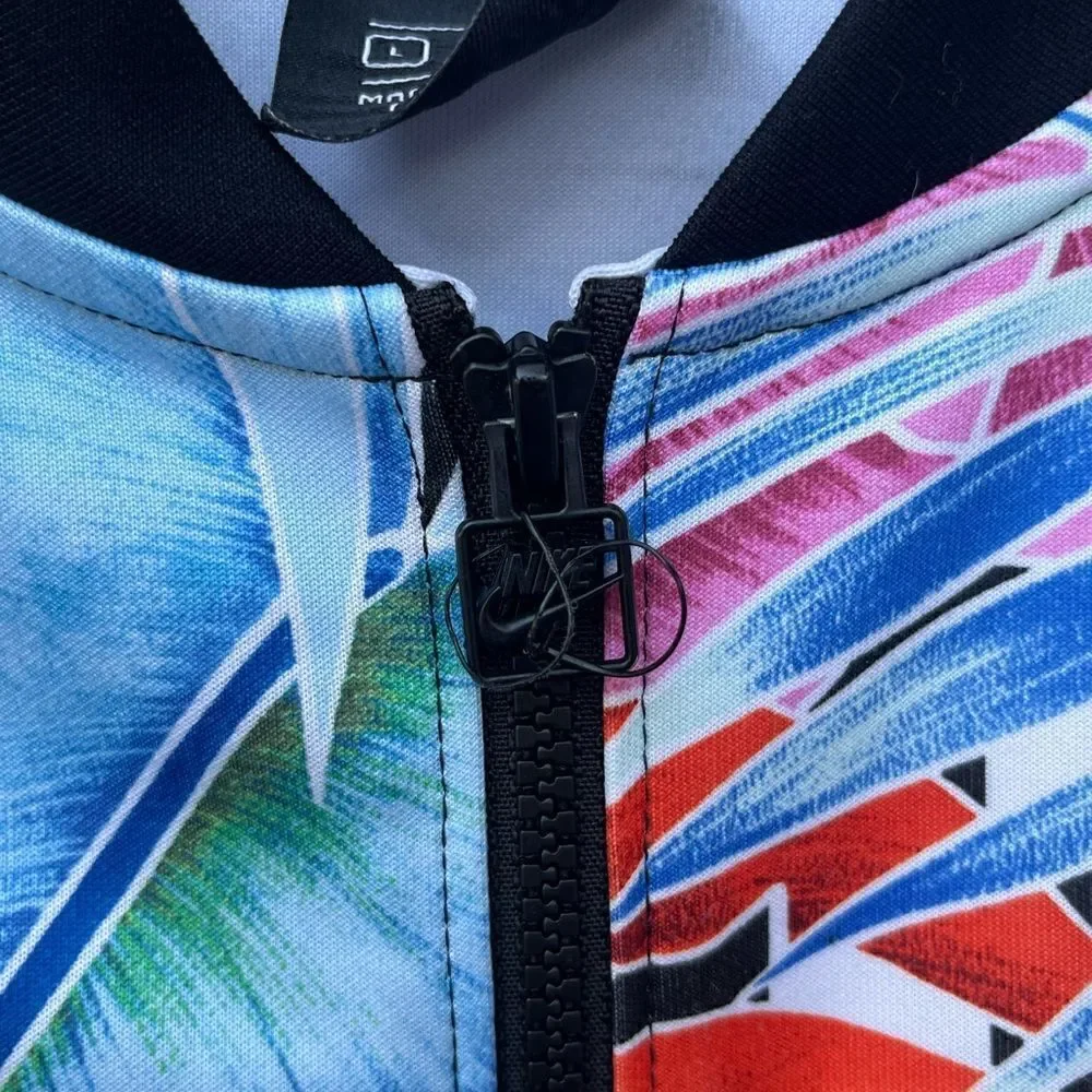 Nike Tropical Floral Print Athletic Bomber Jacket L